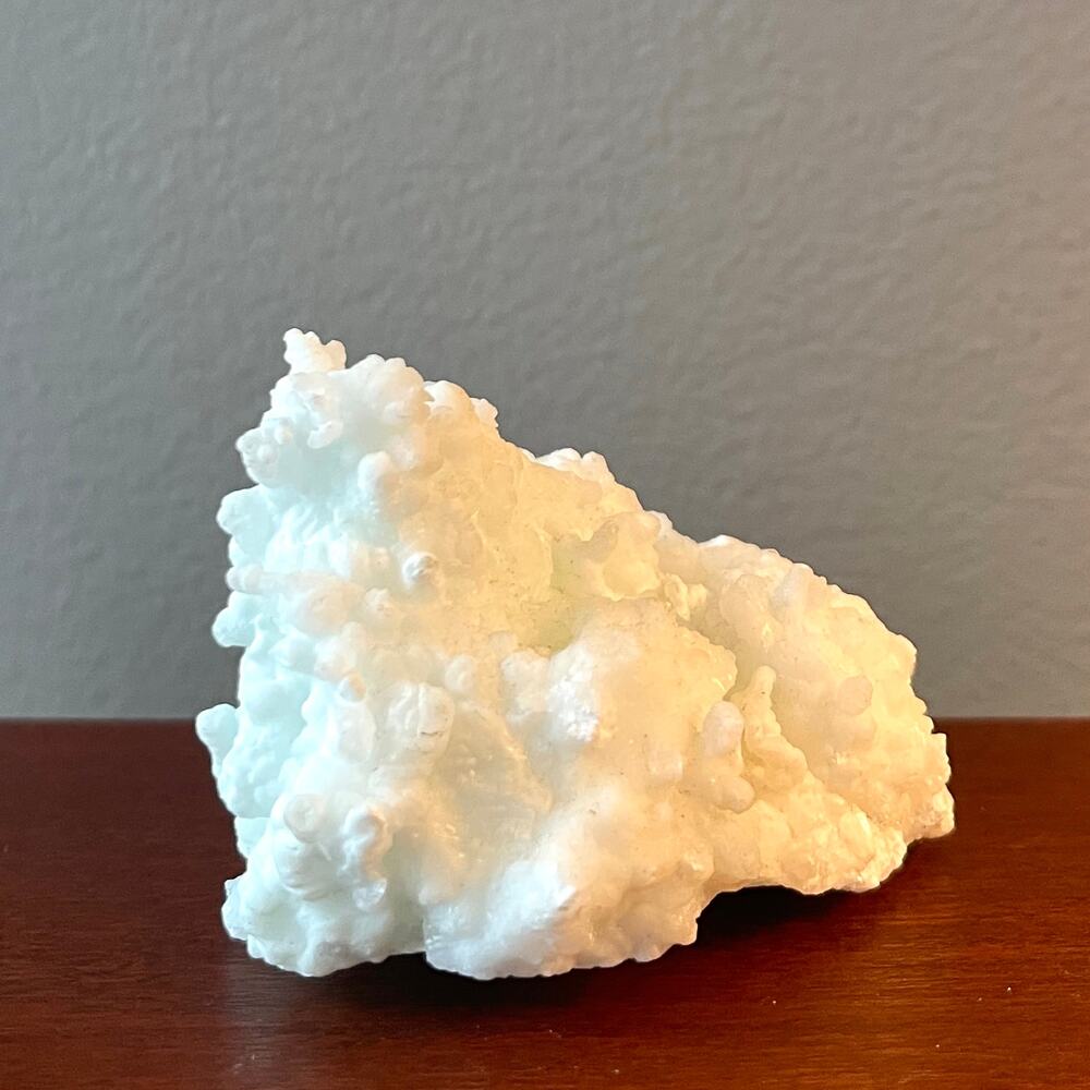 Rare Natural Hydrozincite Mineral Crystal Cluster White Healing